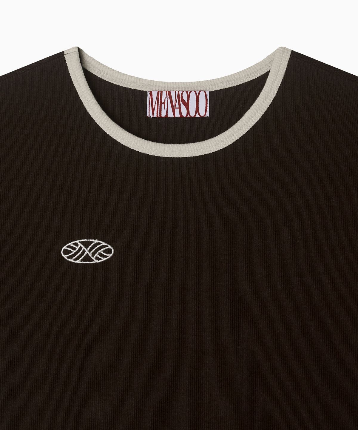 미나수(MENASOO) MNS Span Crop T Shirt_Brown