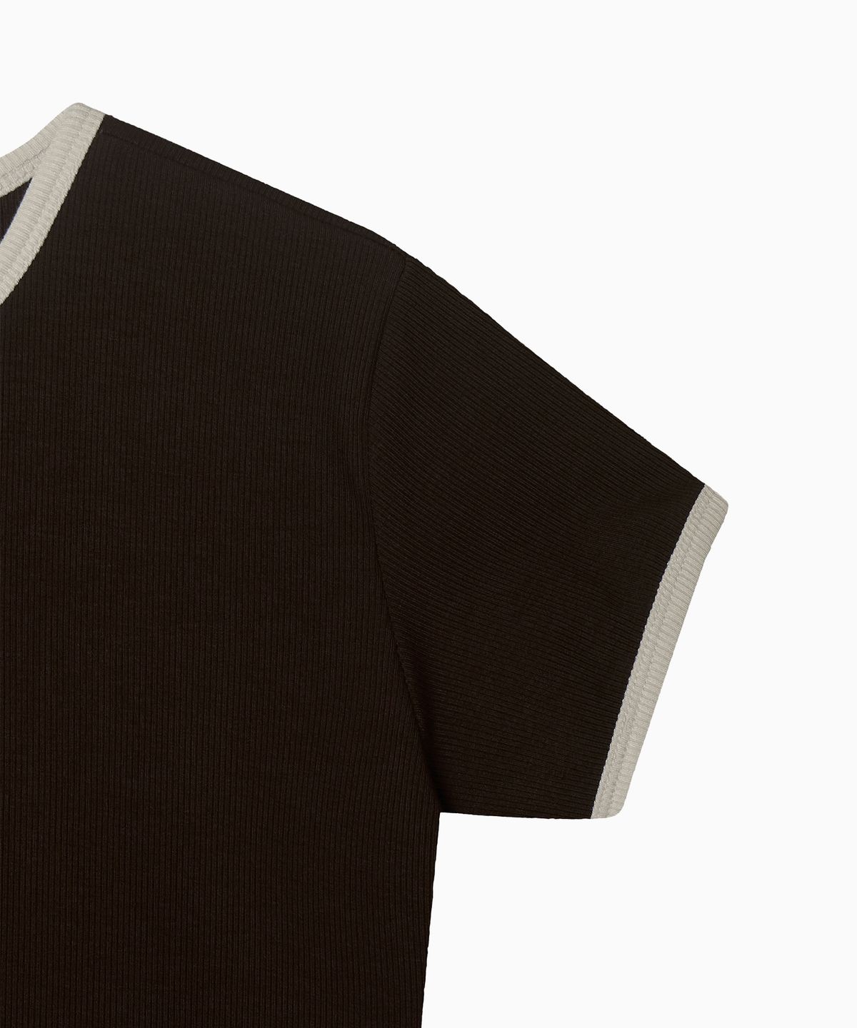미나수(MENASOO) MNS Span Crop T Shirt_Brown
