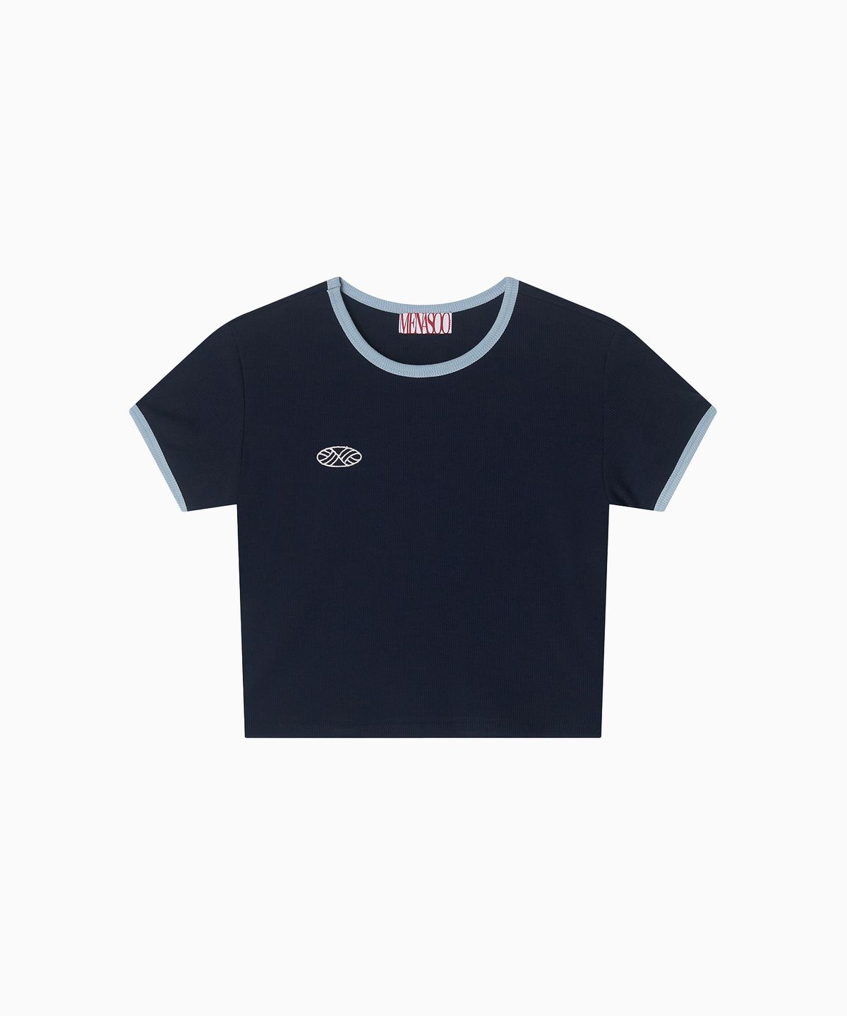미나수(MENASOO) MNS Span Crop T Shirt_Navy
