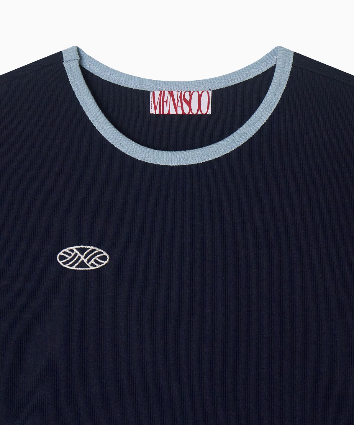미나수(MENASOO) MNS Span Crop T Shirt_Navy