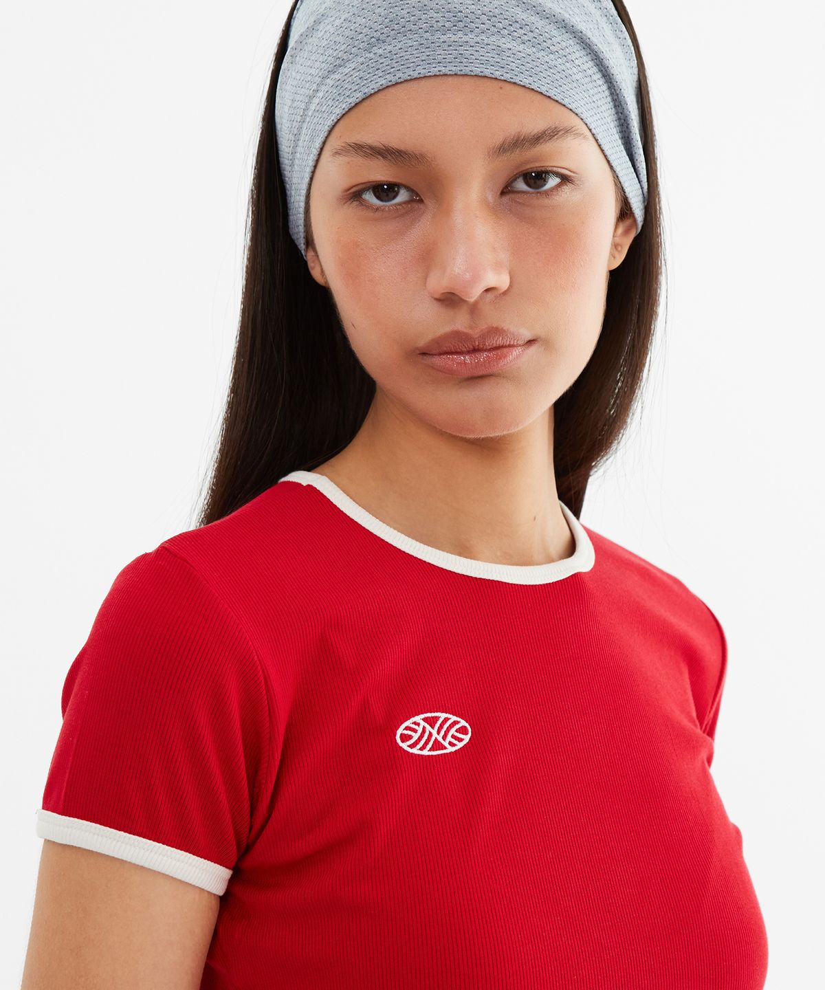 미나수(MENASOO) MNS Span Crop T Shirt_Red