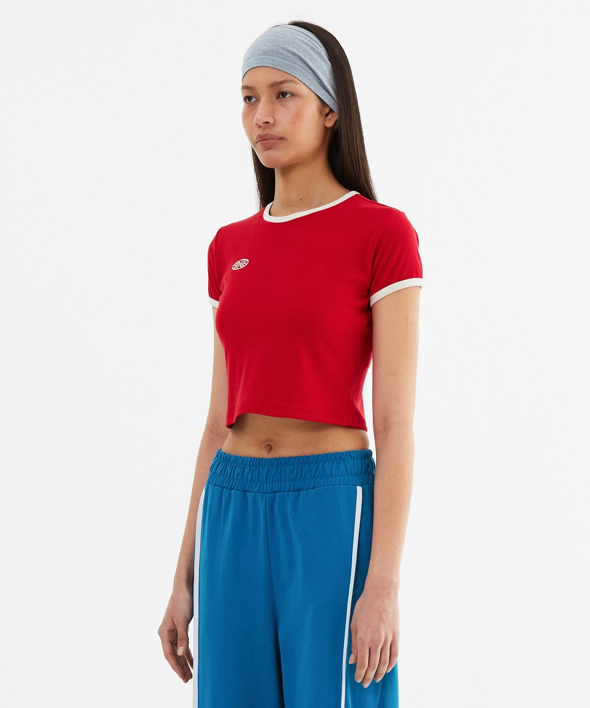 미나수(MENASOO) MNS Span Crop T Shirt_Red