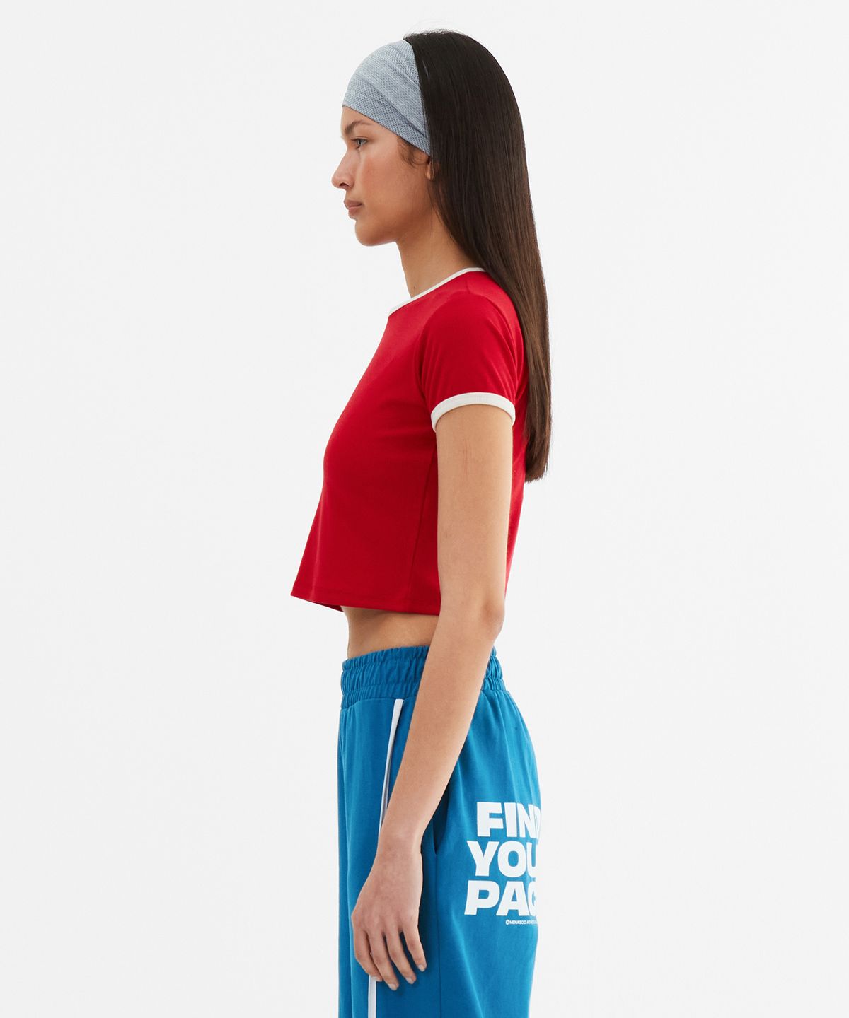 미나수(MENASOO) MNS Span Crop T Shirt_Red