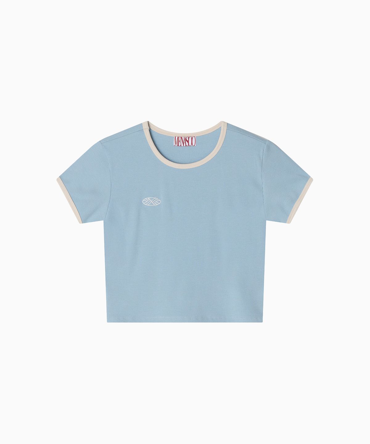 미나수(MENASOO) MNS Span Crop T Shirt_Skyblue