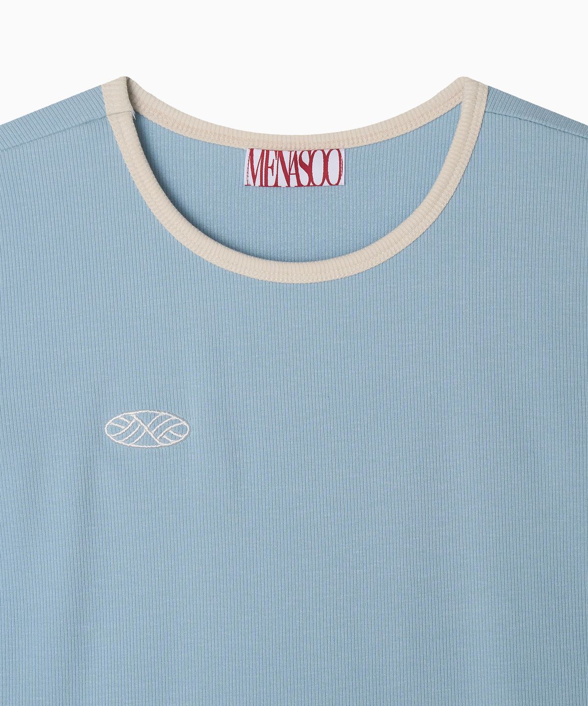미나수(MENASOO) MNS Span Crop T Shirt_Skyblue