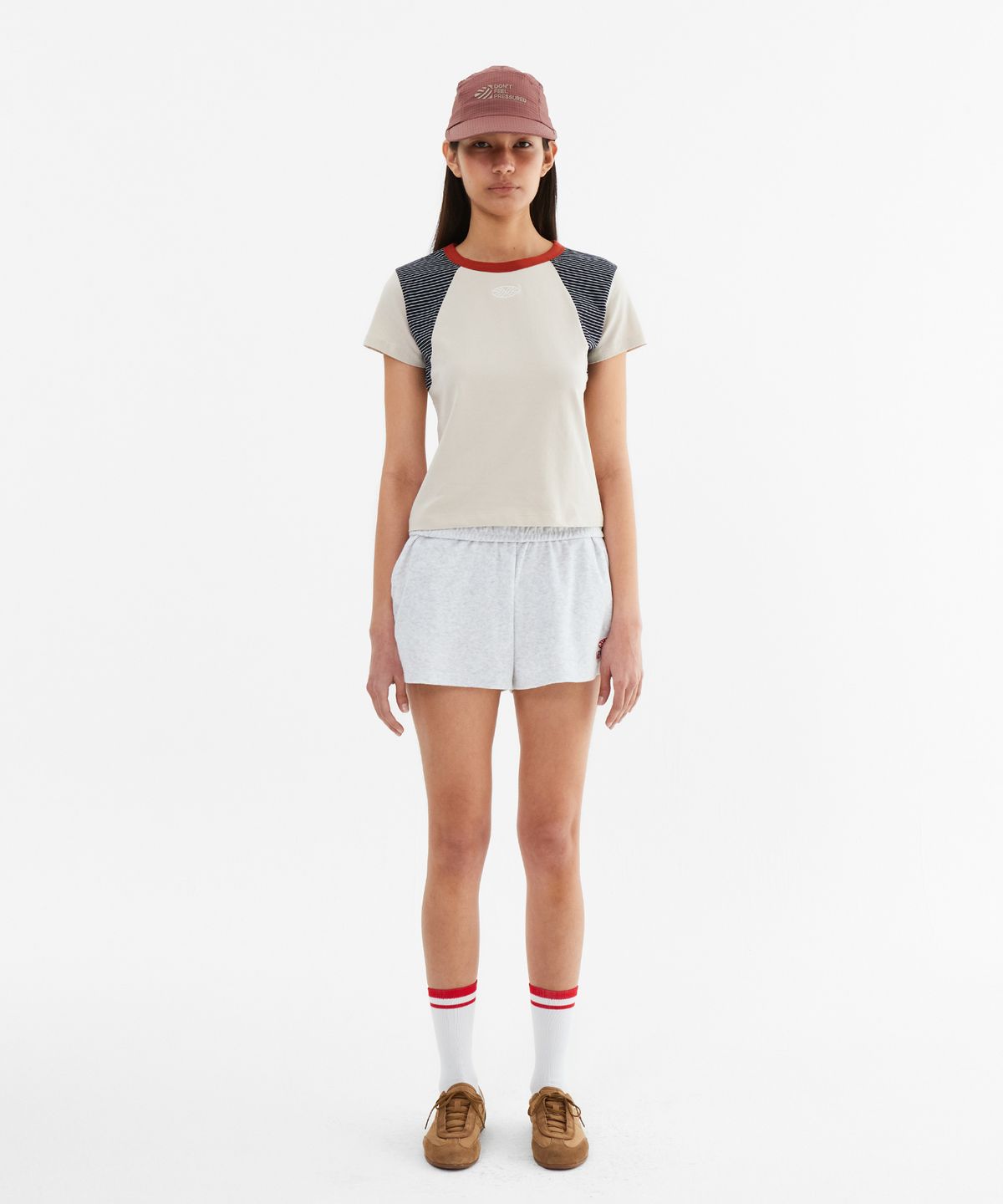 미나수(MENASOO) MNS Raglan Stripe T Shirt_Beige
