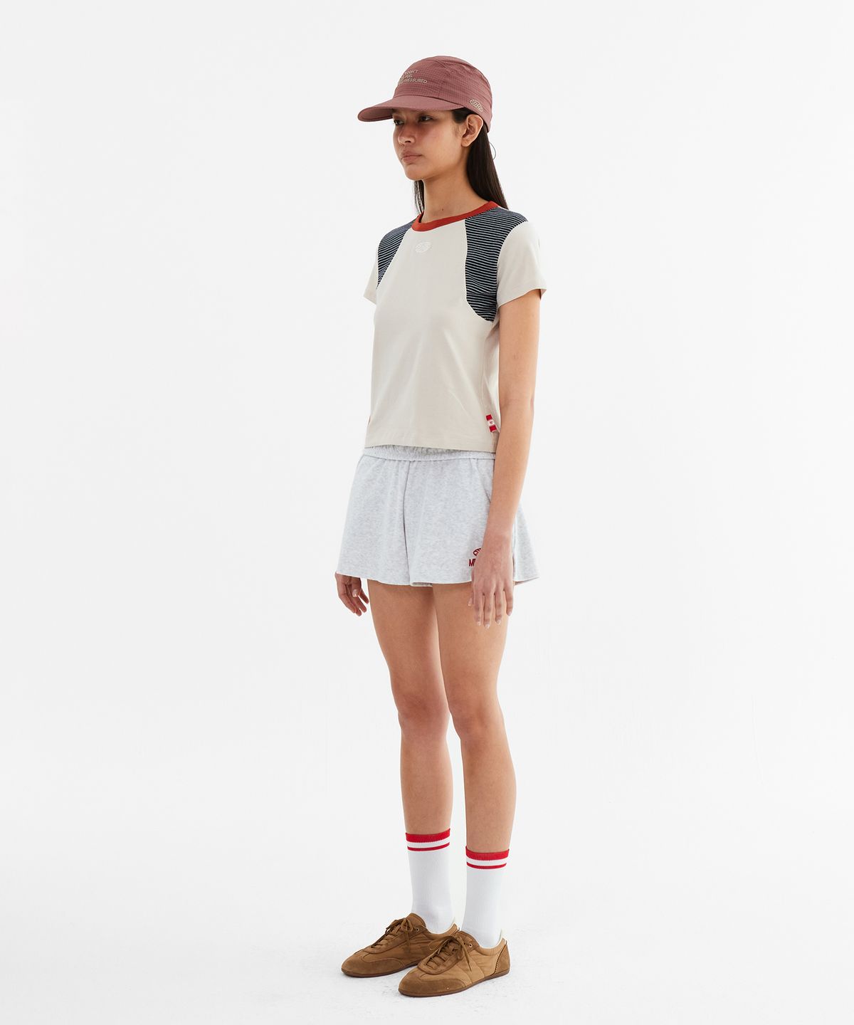 미나수(MENASOO) MNS Raglan Stripe T Shirt_Beige