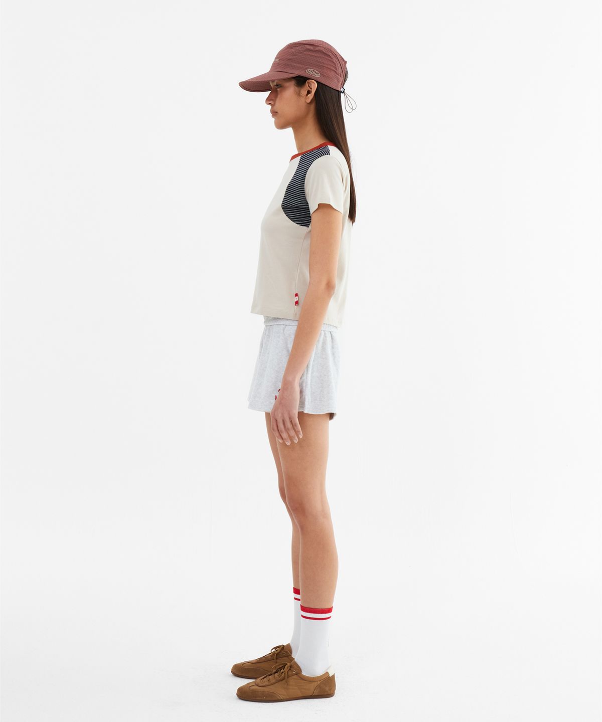 미나수(MENASOO) MNS Raglan Stripe T Shirt_Beige
