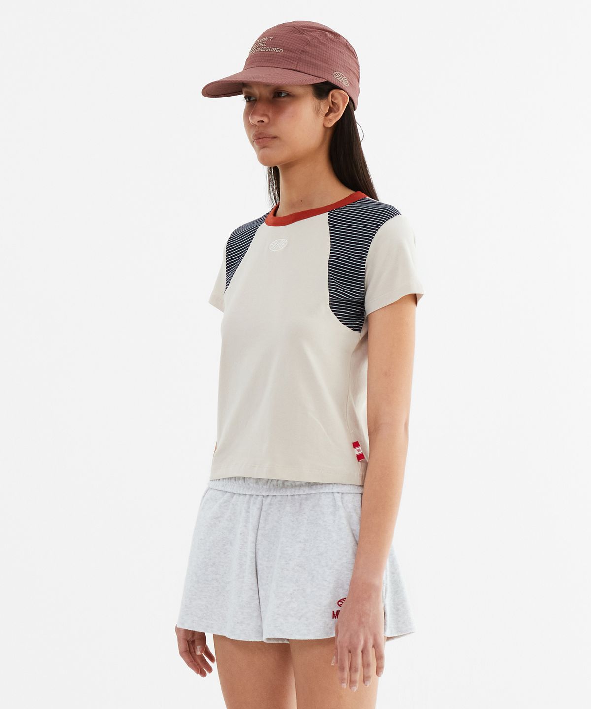 미나수(MENASOO) MNS Raglan Stripe T Shirt_Beige