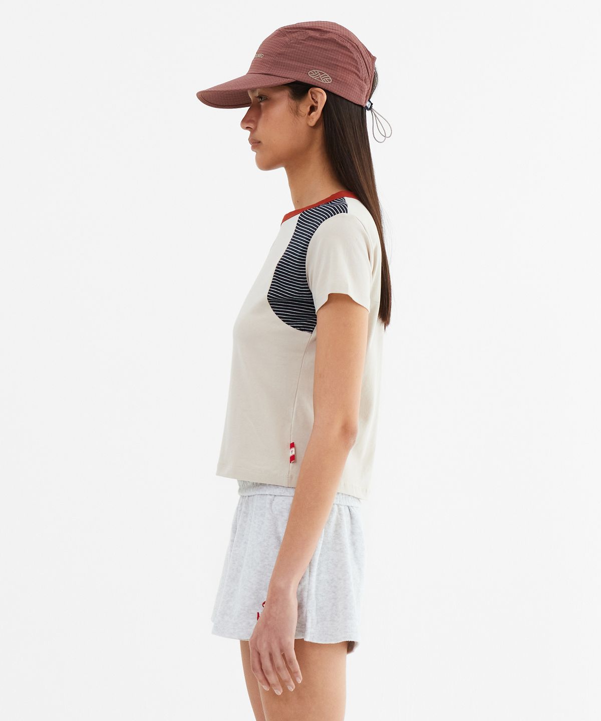 미나수(MENASOO) MNS Raglan Stripe T Shirt_Beige
