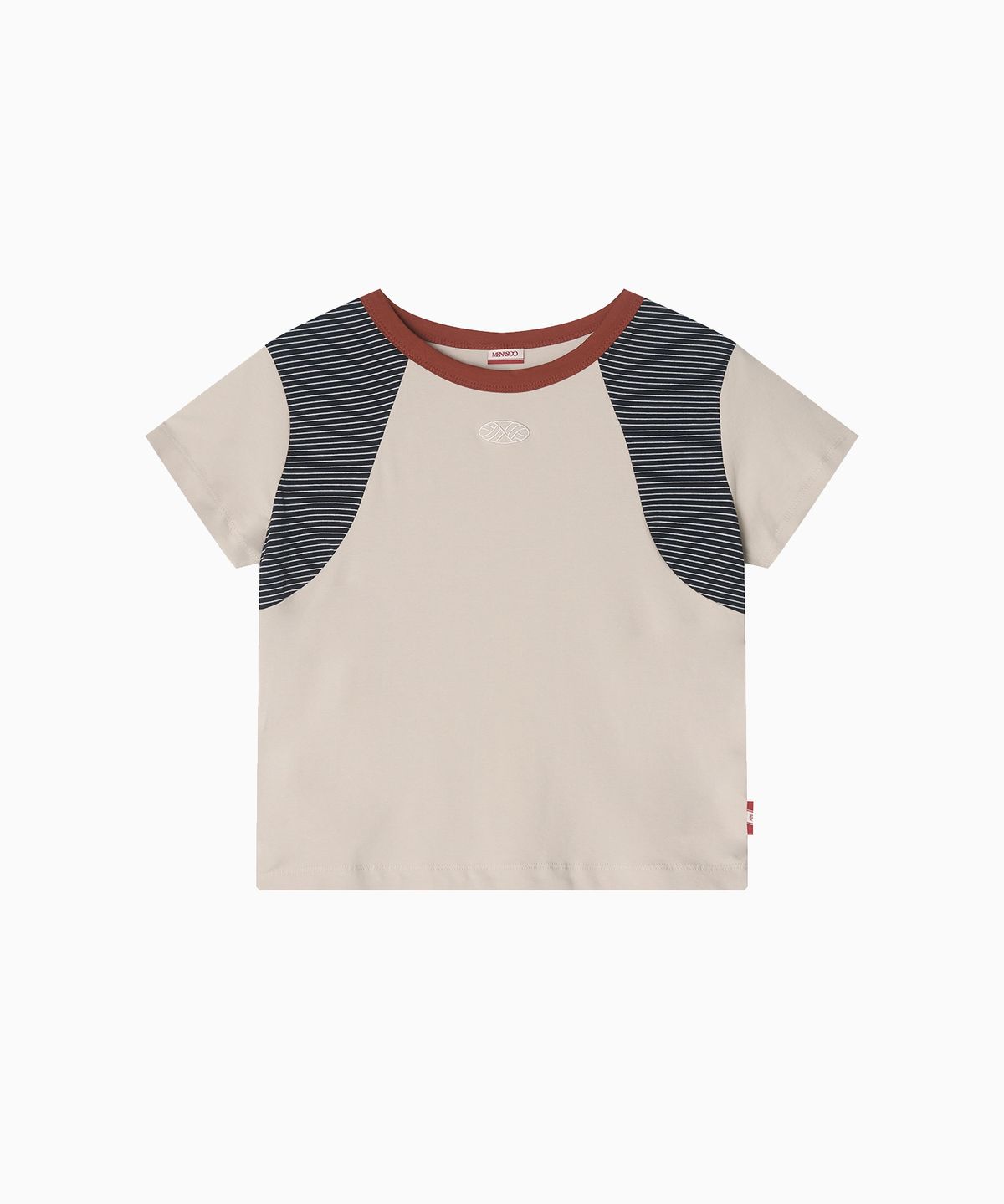 미나수(MENASOO) MNS Raglan Stripe T Shirt_Beige