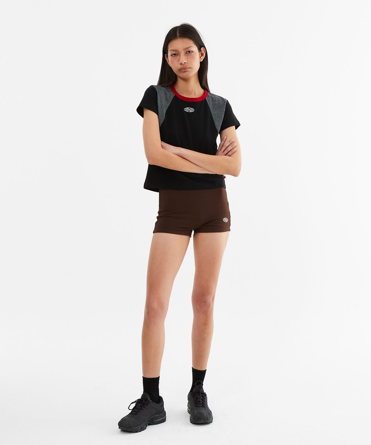 미나수(MENASOO) MNS Raglan Stripe T Shirt_Black