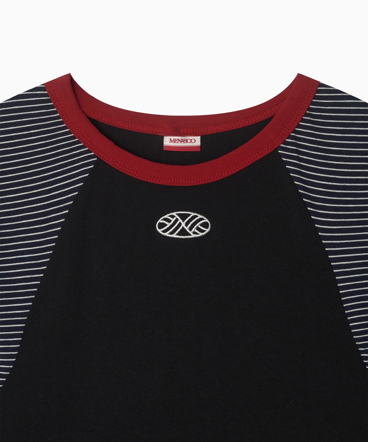 미나수(MENASOO) MNS Raglan Stripe T Shirt_Black