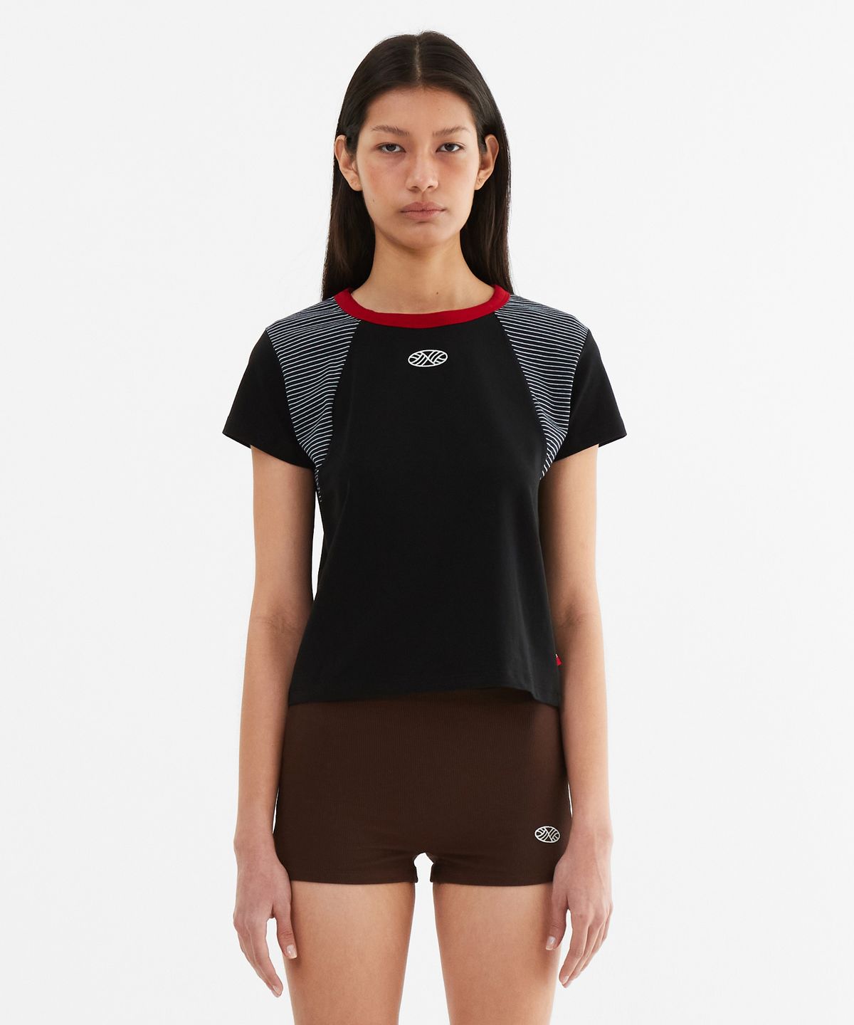 미나수(MENASOO) MNS Raglan Stripe T Shirt_Black