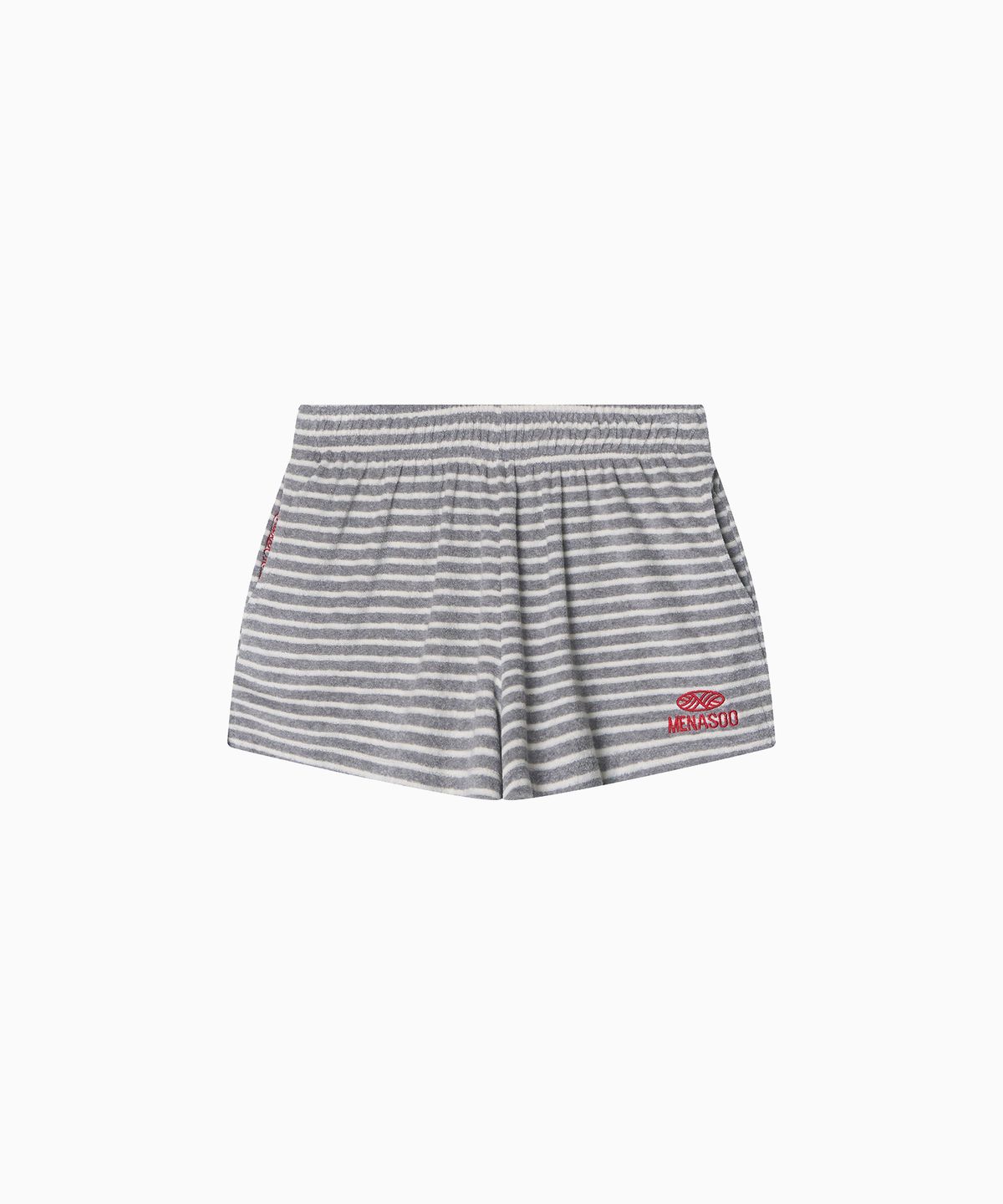 미나수(MENASOO) MNS Terry Short Pants_Gray Stripe