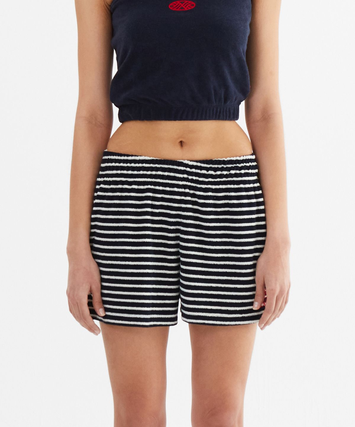 미나수(MENASOO) MNS Terry Short Pants_Navy Stripe