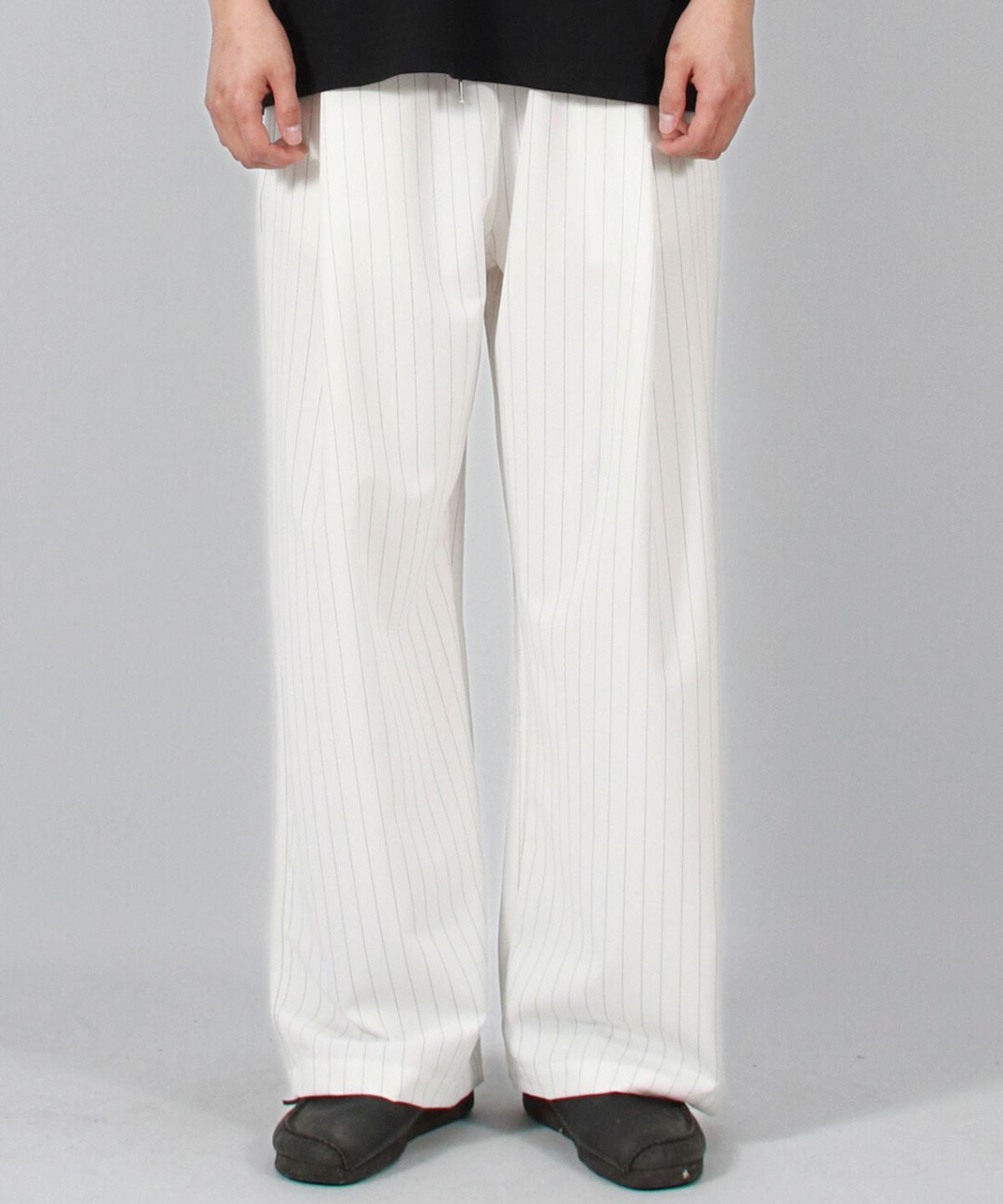 드마크(DEMARC) M SOLID STRIPE WIDE PANTS WHITE