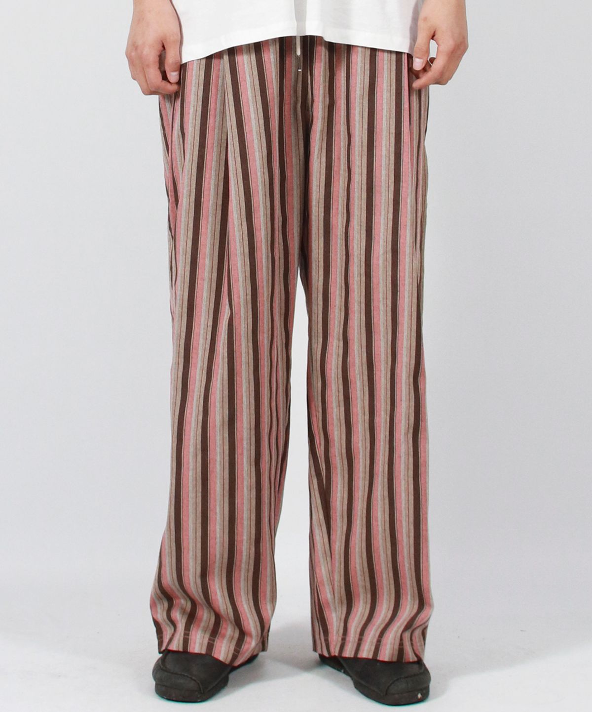 드마크(DEMARC) M VINTAGE STRIPE WIDE PANTS DUSTY PINK