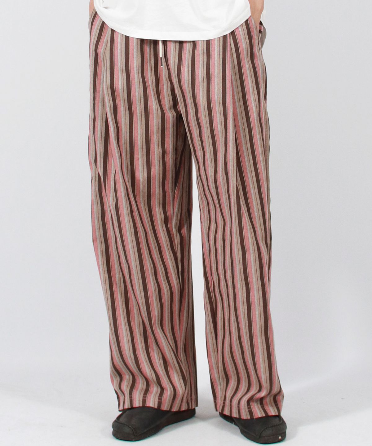 드마크(DEMARC) M VINTAGE STRIPE WIDE PANTS DUSTY PINK
