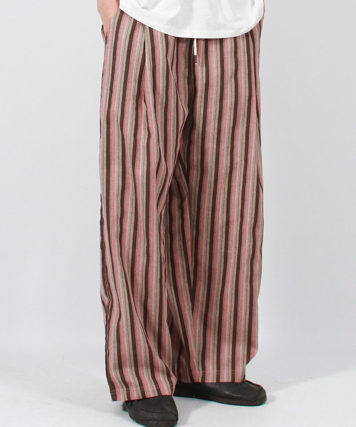드마크(DEMARC) M VINTAGE STRIPE WIDE PANTS DUSTY PINK