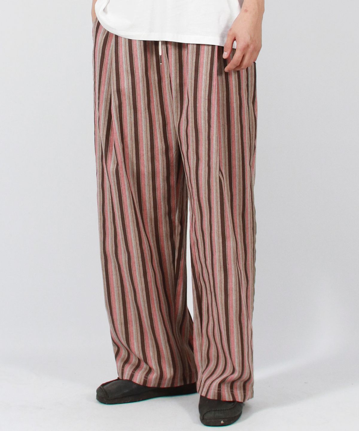 드마크(DEMARC) M VINTAGE STRIPE WIDE PANTS DUSTY PINK