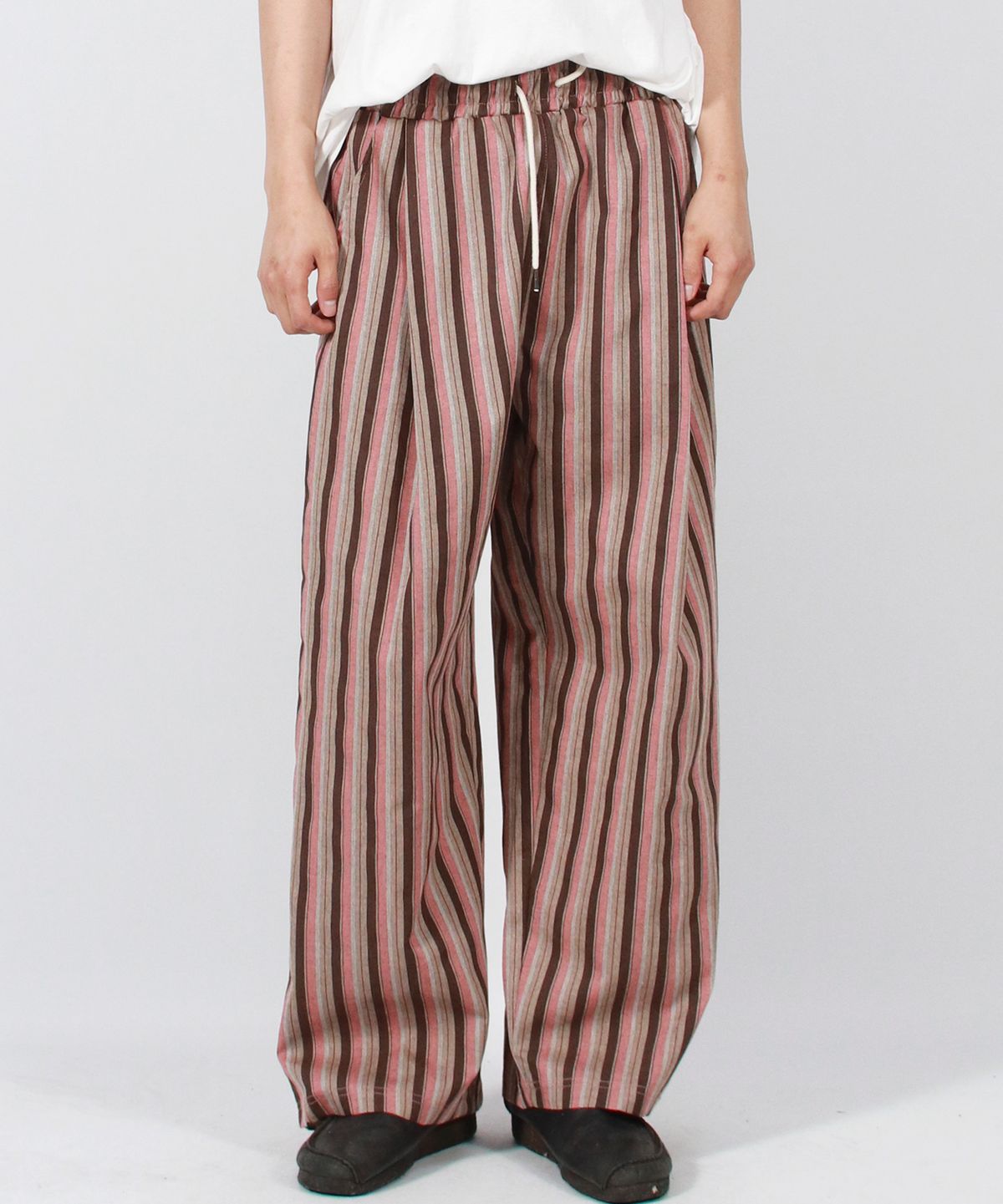 드마크(DEMARC) M VINTAGE STRIPE WIDE PANTS DUSTY PINK