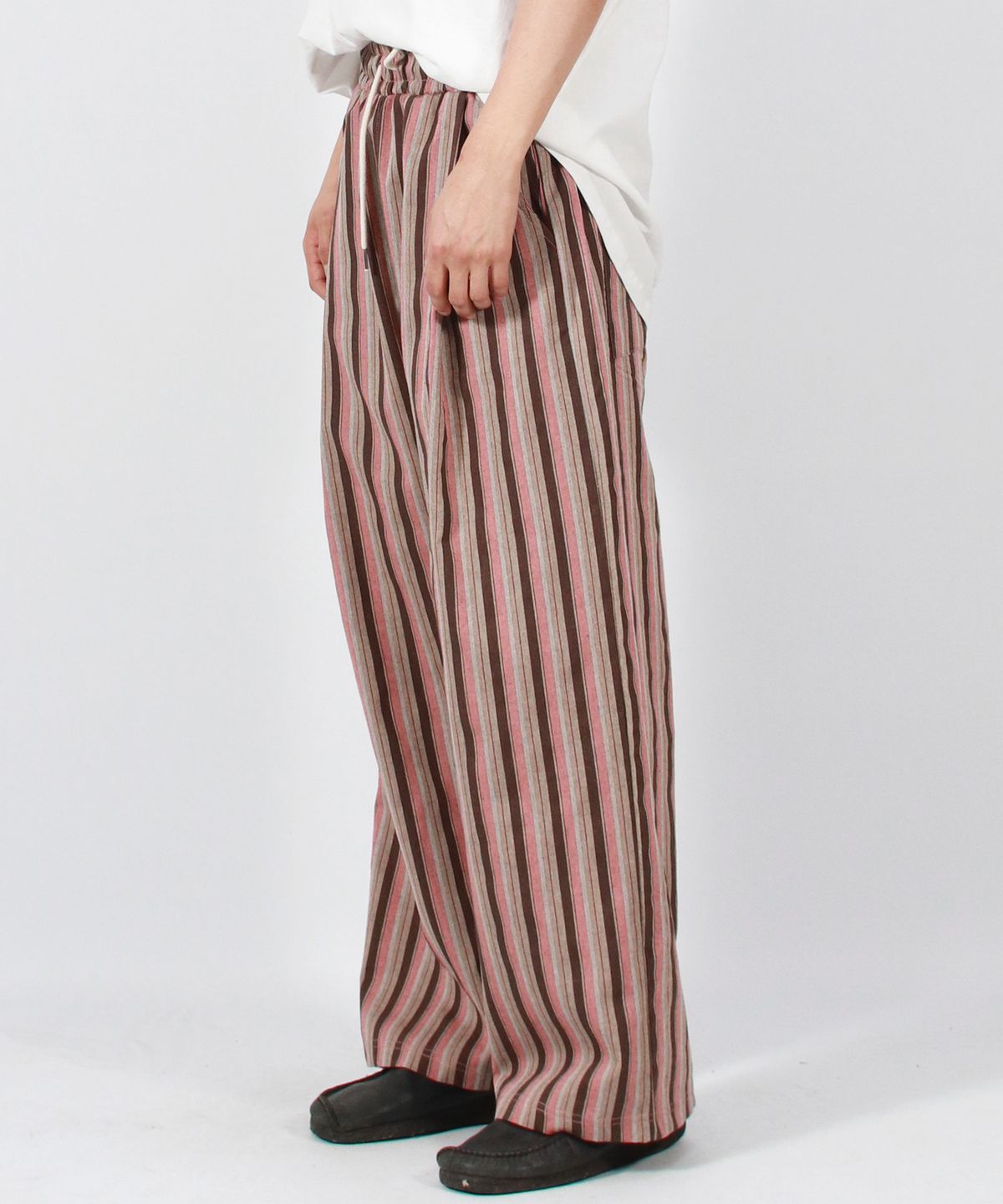 드마크(DEMARC) M VINTAGE STRIPE WIDE PANTS DUSTY PINK