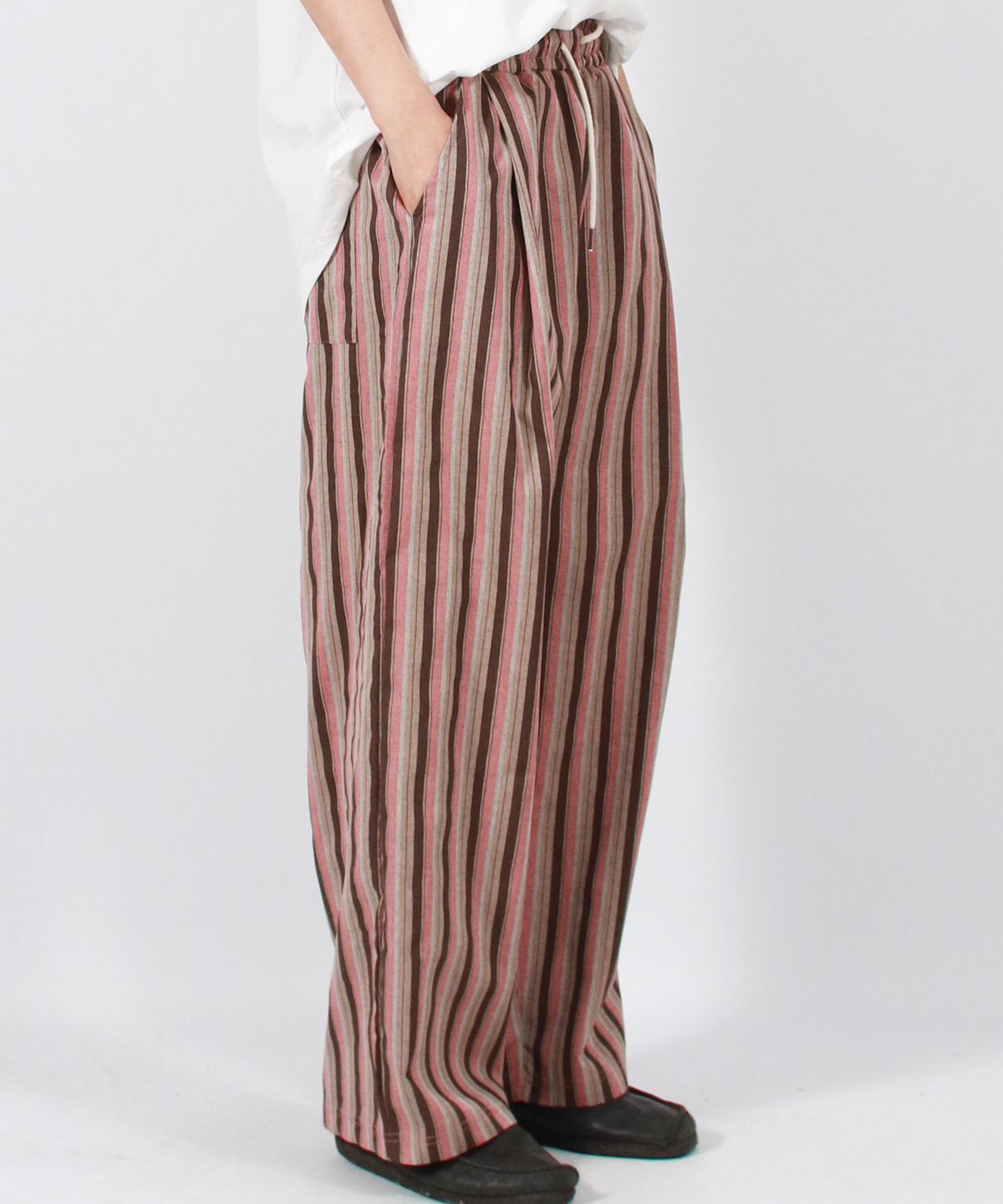 드마크(DEMARC) M VINTAGE STRIPE WIDE PANTS DUSTY PINK