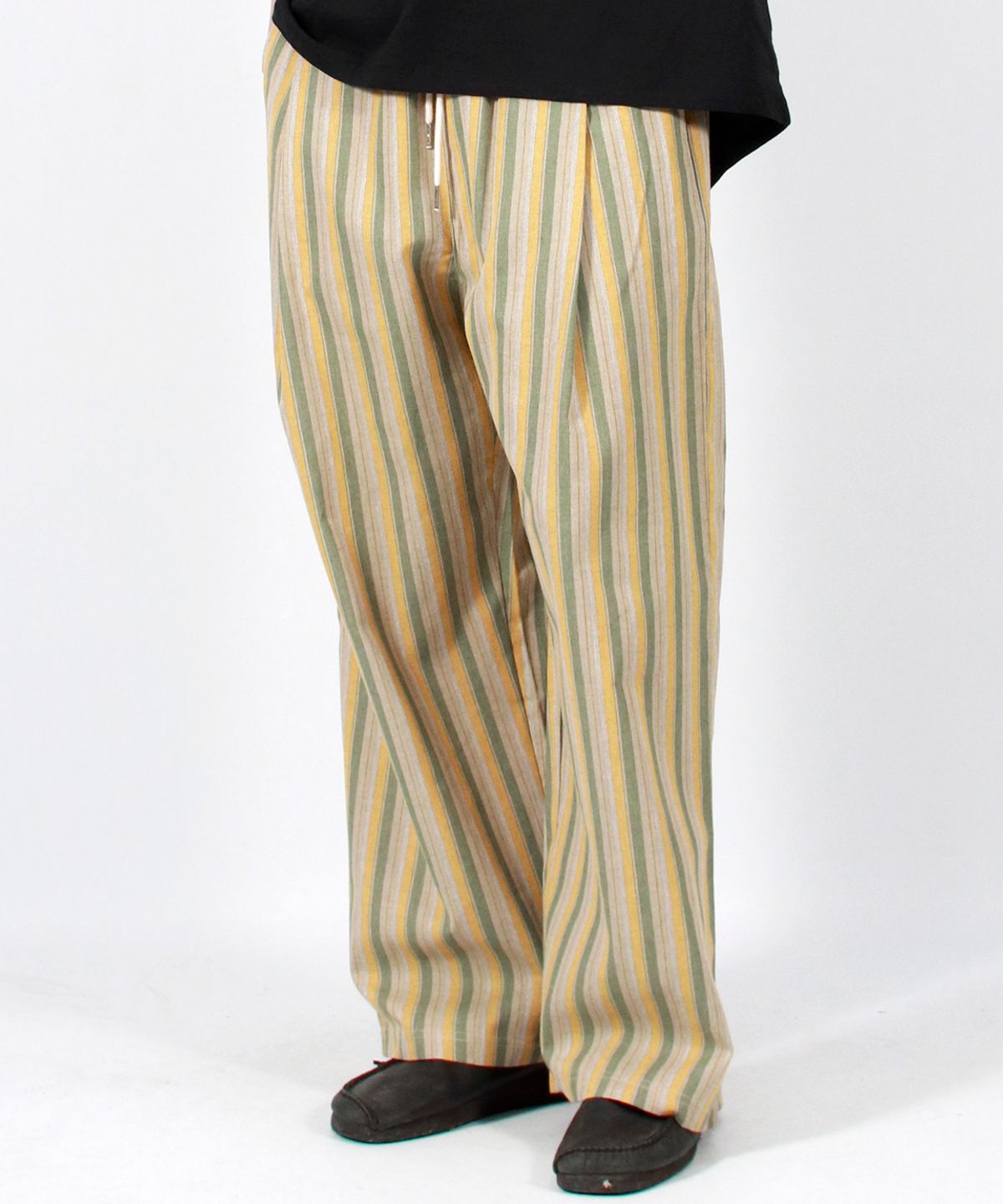 드마크(DEMARC) M VINTAGE STRIPE WIDE PANTS SAGE GREEN