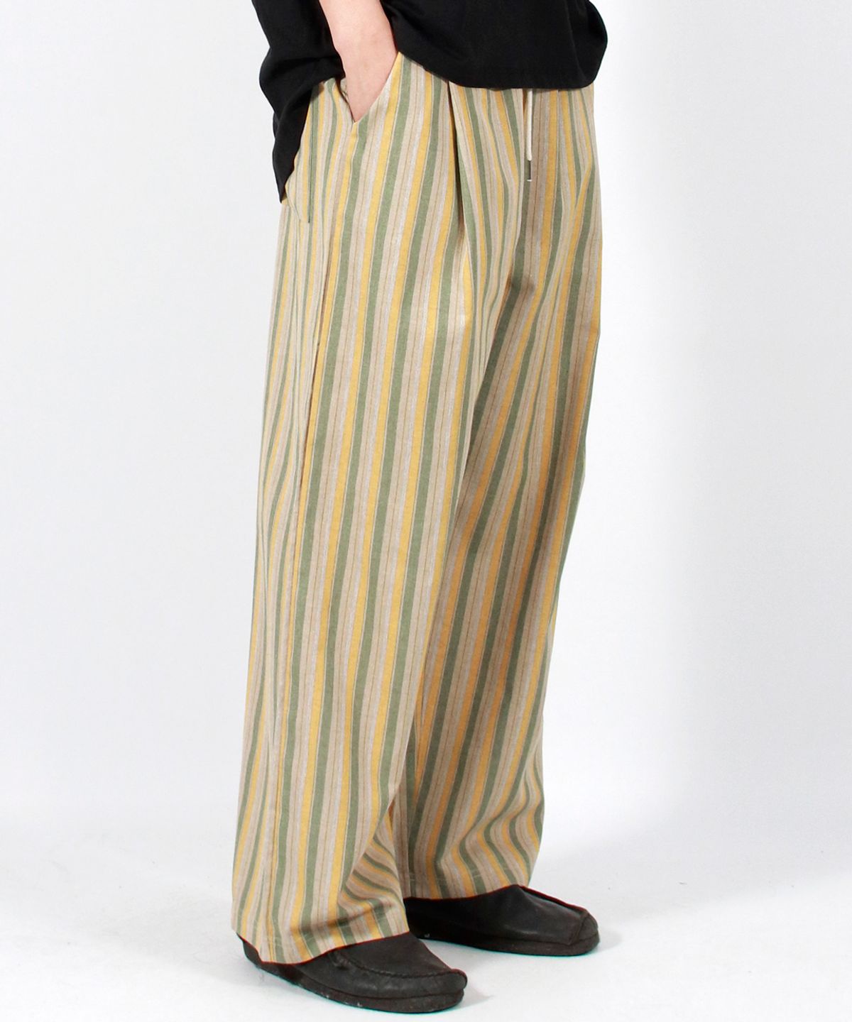 드마크(DEMARC) M VINTAGE STRIPE WIDE PANTS SAGE GREEN