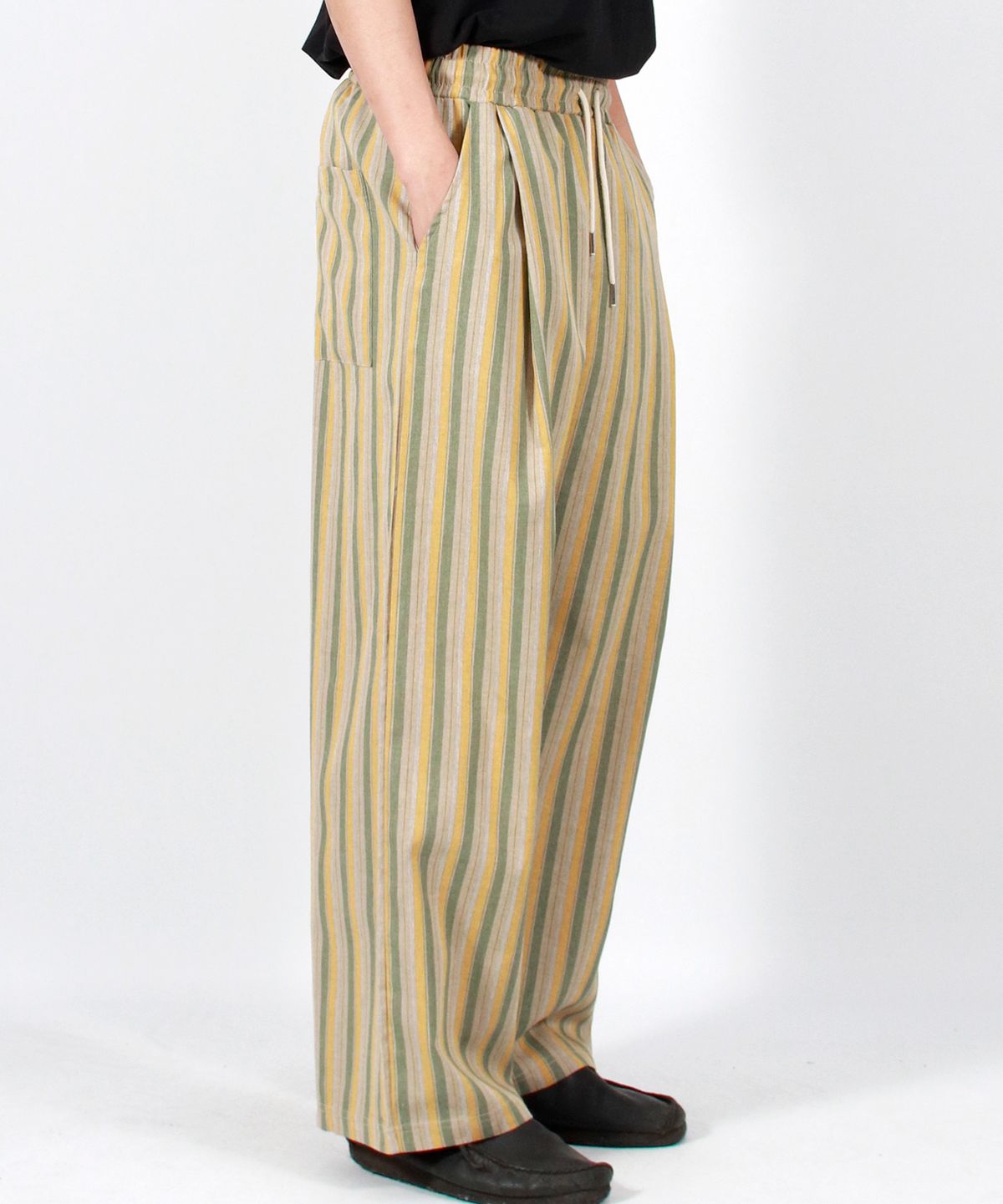 드마크(DEMARC) M VINTAGE STRIPE WIDE PANTS SAGE GREEN