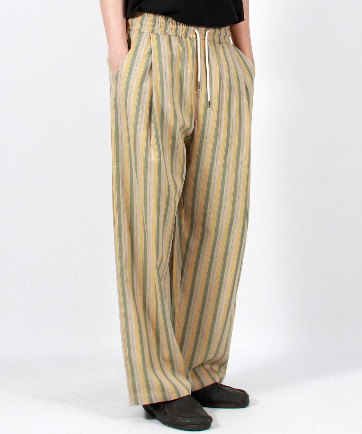 드마크(DEMARC) M VINTAGE STRIPE WIDE PANTS SAGE GREEN