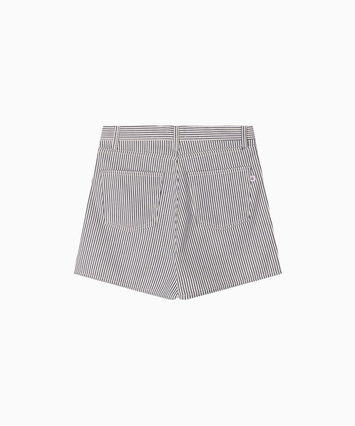 미나수(MENASOO) Stripe Denim Short Pants_Deep Navy