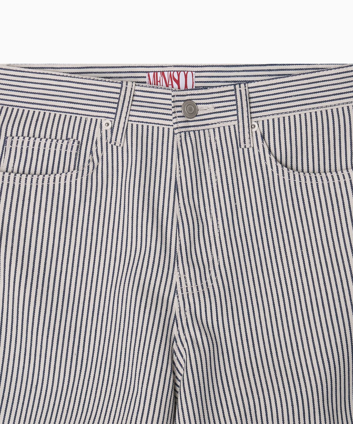 미나수(MENASOO) Stripe Denim Short Pants_Deep Navy