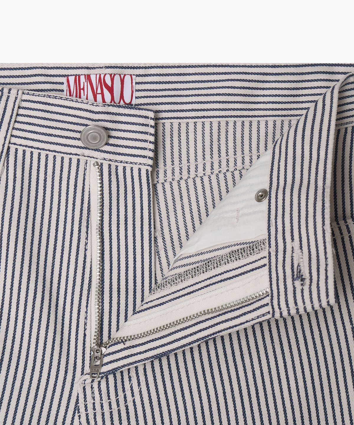 미나수(MENASOO) Stripe Denim Short Pants_Deep Navy