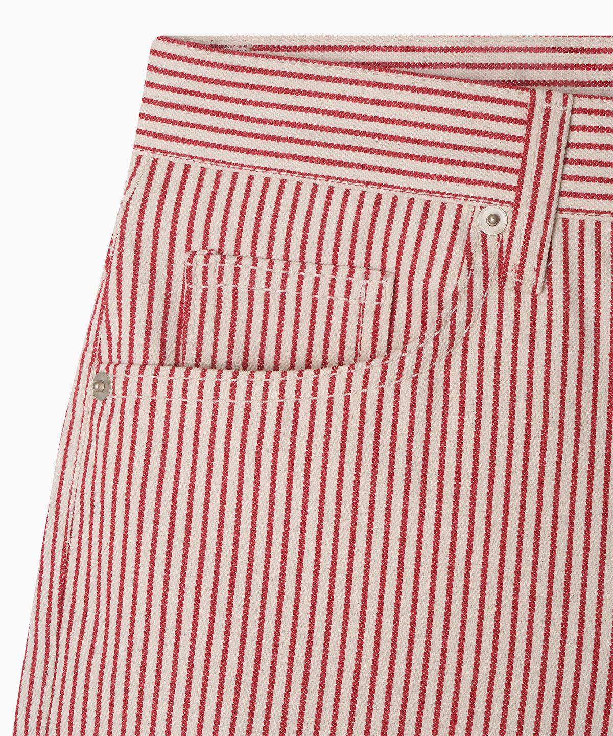 미나수(MENASOO) Stripe Denim Short Pants_Red