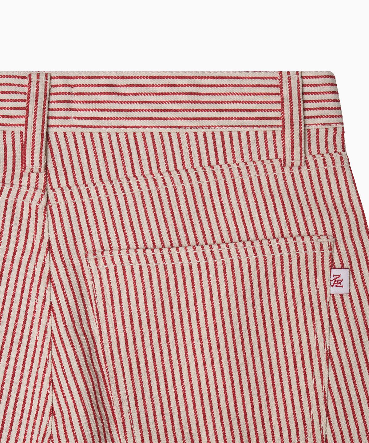 미나수(MENASOO) Stripe Denim Short Pants_Red