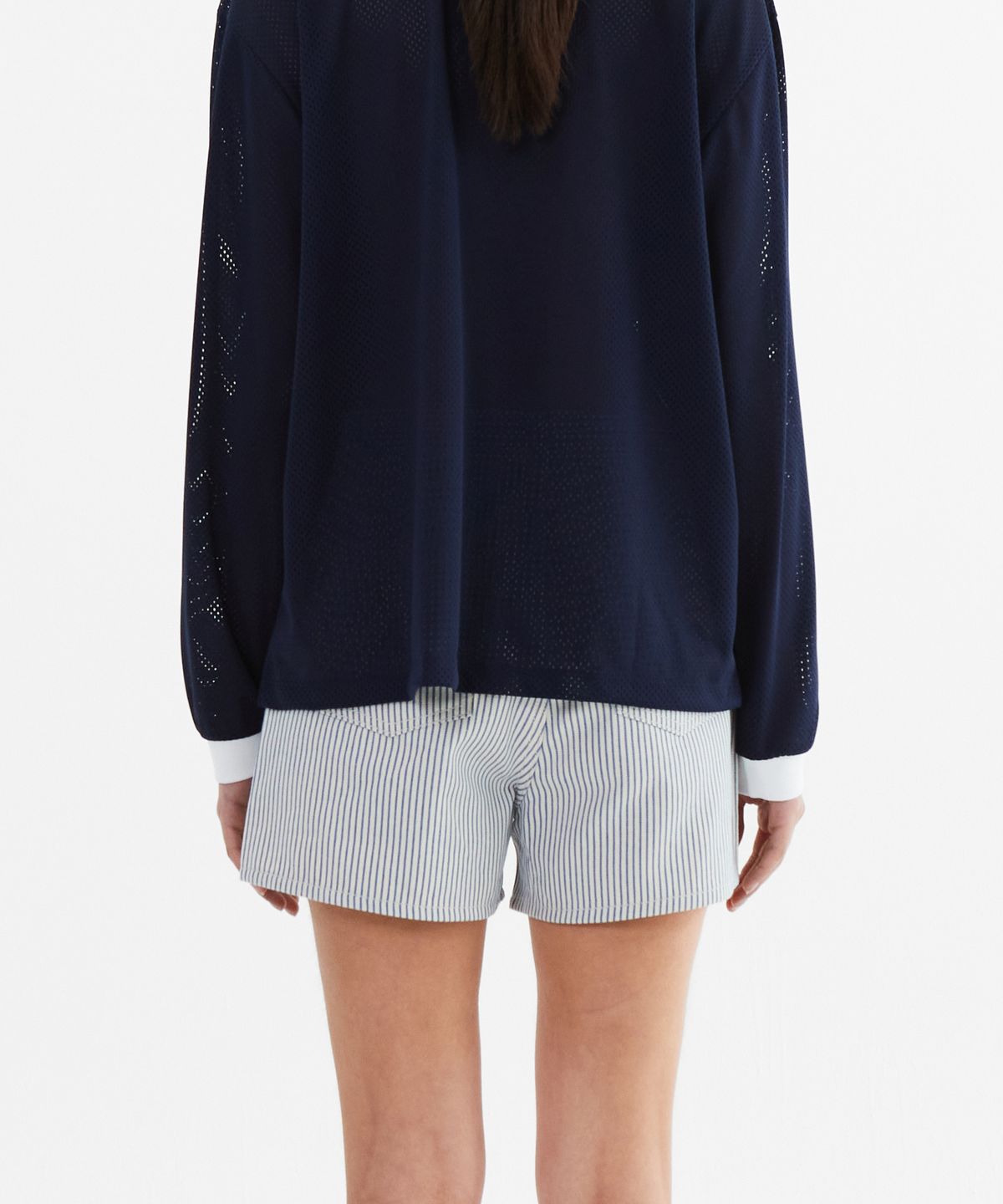 미나수(MENASOO) Stripe Denim Short Pants_Skyblue