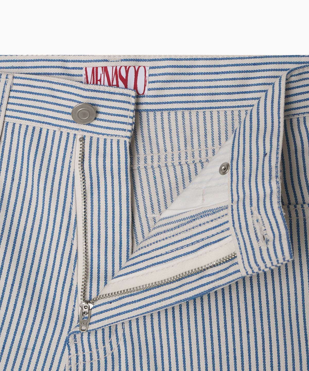 미나수(MENASOO) Stripe Denim Short Pants_Skyblue