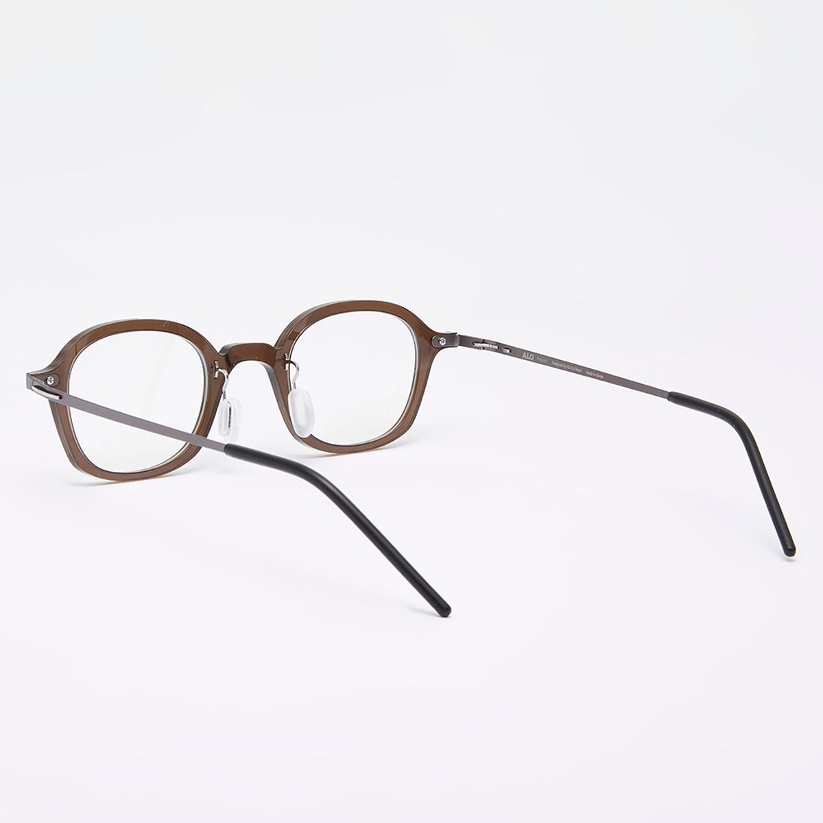 알로아이웨어(ALO EYEWEAR) [The air] AL5509 1310G 오리엔탈 스퀘어 초경량 안경테 카키 블루라이트 렌즈 선택