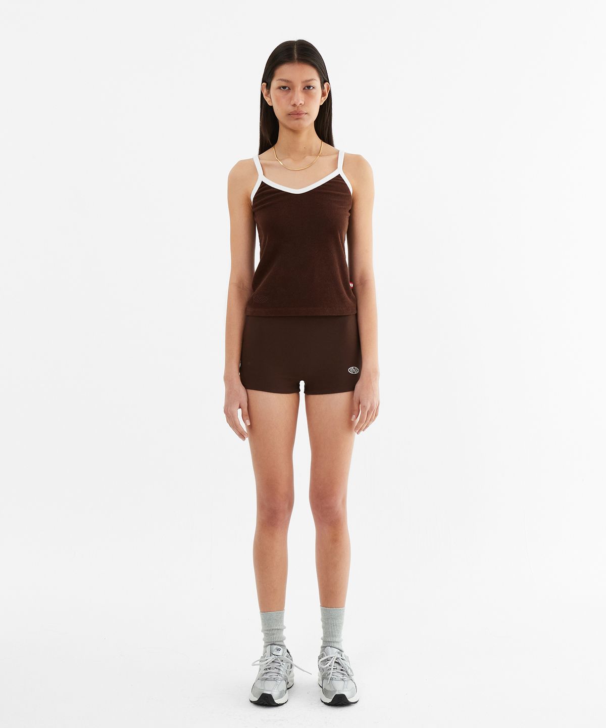 미나수(MENASOO) Terry Color Binding Sleeveless_Brown