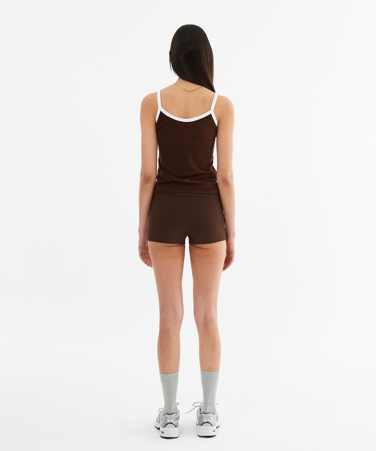 미나수(MENASOO) Terry Color Binding Sleeveless_Brown