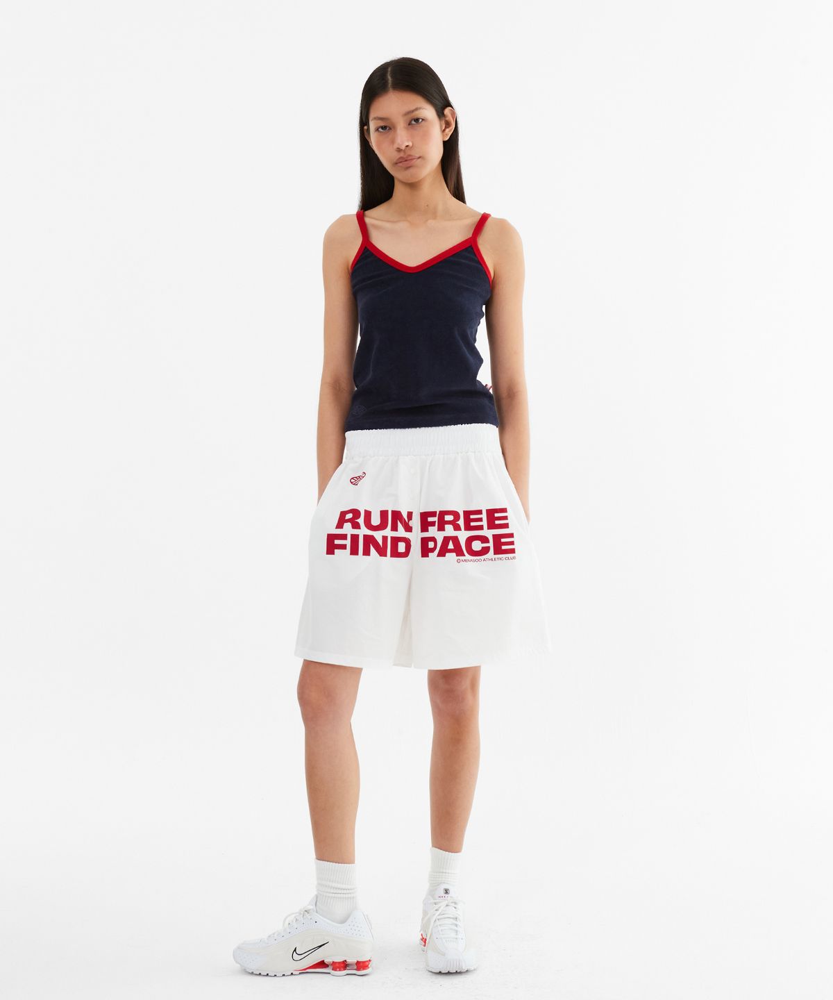 미나수(MENASOO) Terry Color Binding Sleeveless_Navy