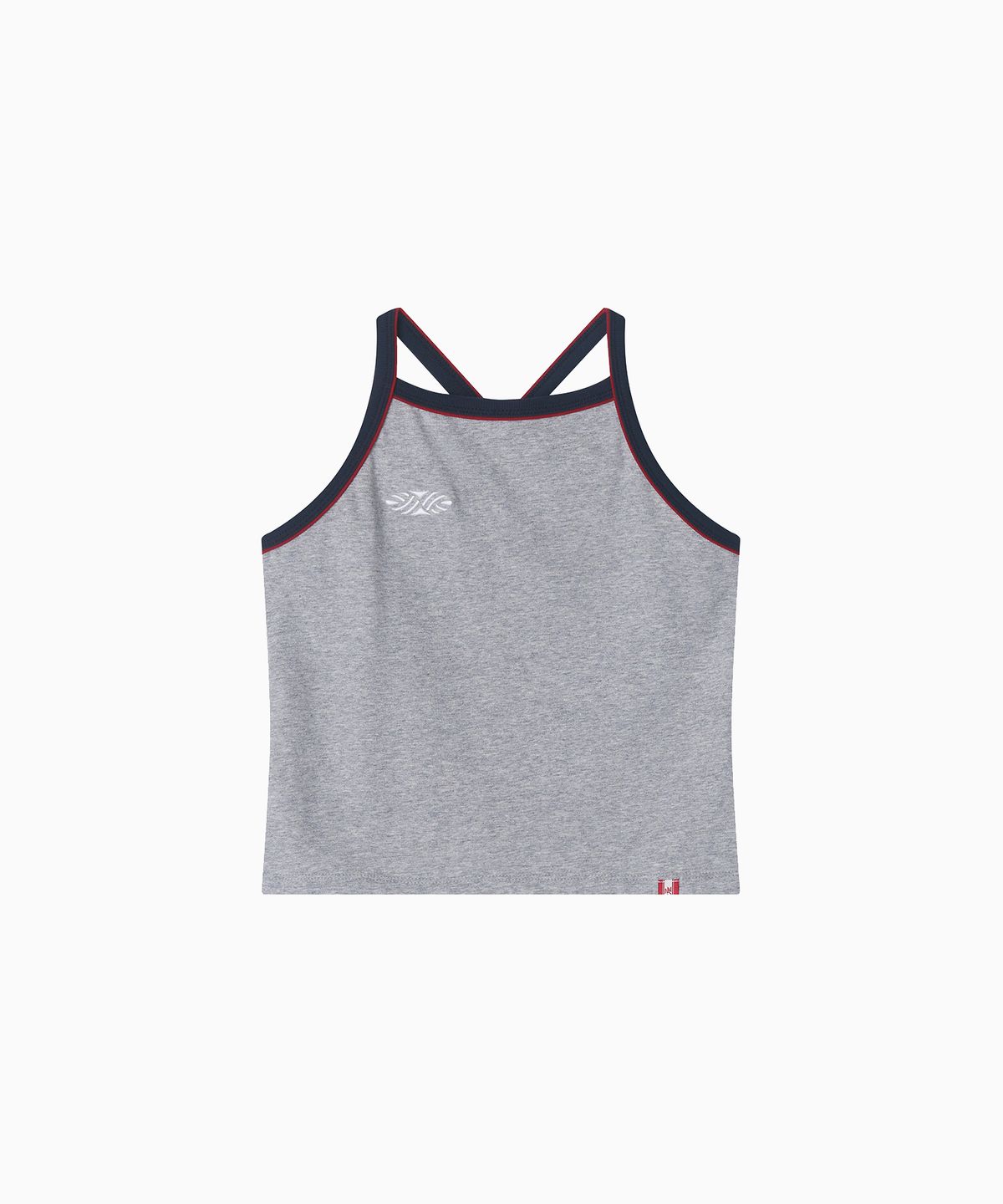 미나수(MENASOO) Y Back Halter Mini Crop Top_Melange Gray