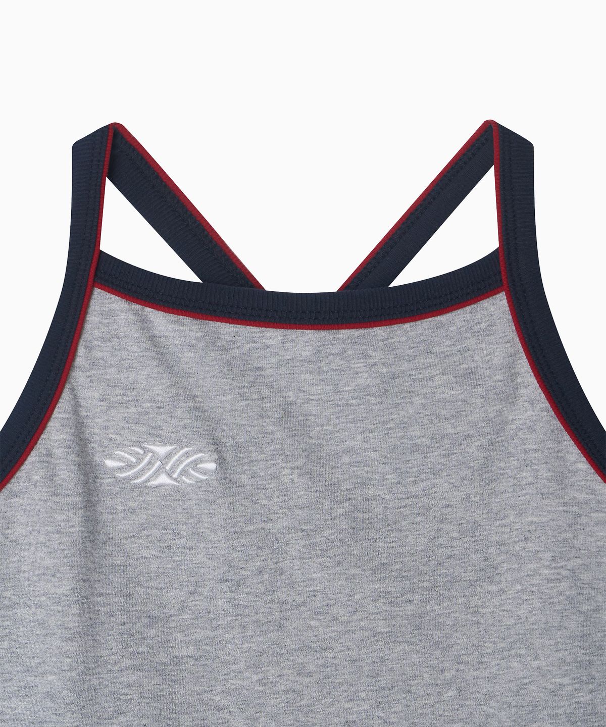미나수(MENASOO) Y Back Halter Mini Crop Top_Melange Gray