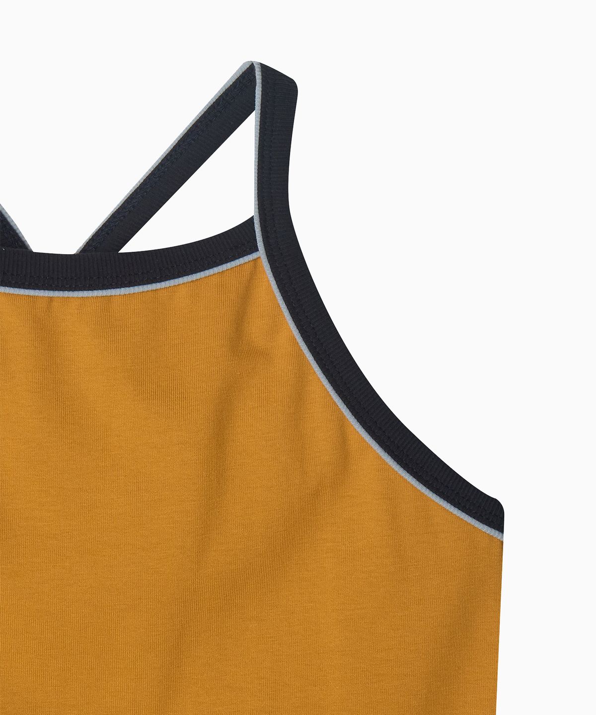 미나수(MENASOO) Y Back Halter Mini Crop Top_Mustard