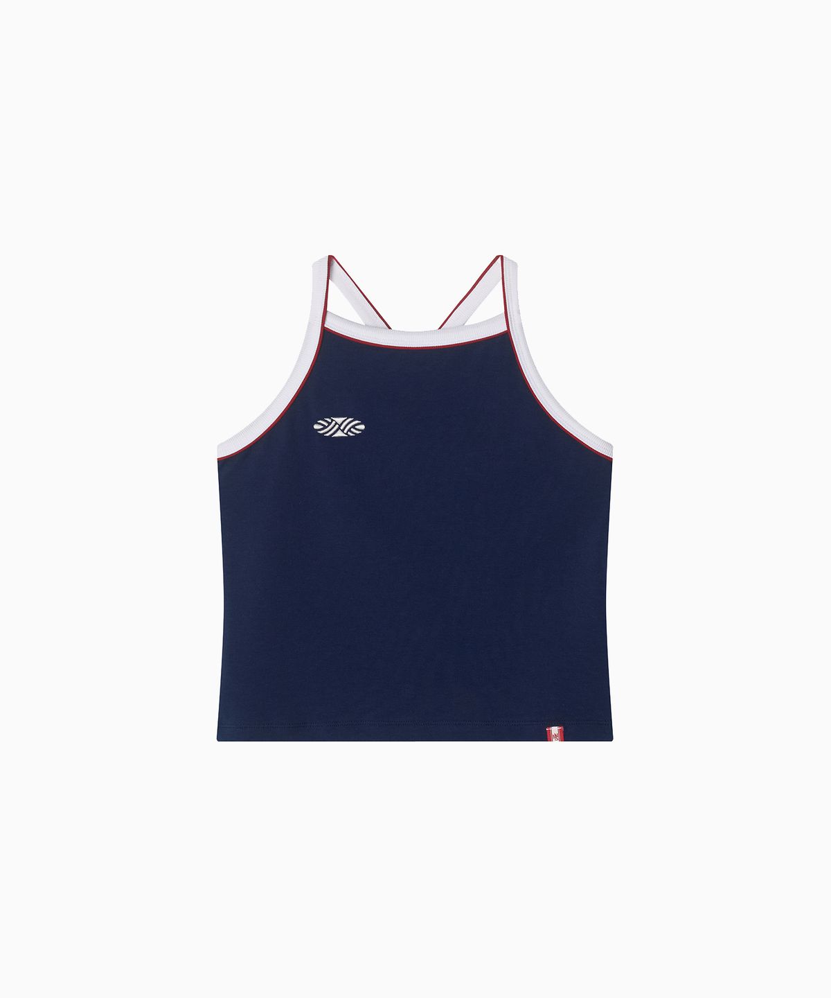 미나수(MENASOO) Y Back Halter Mini Crop Top_Navy
