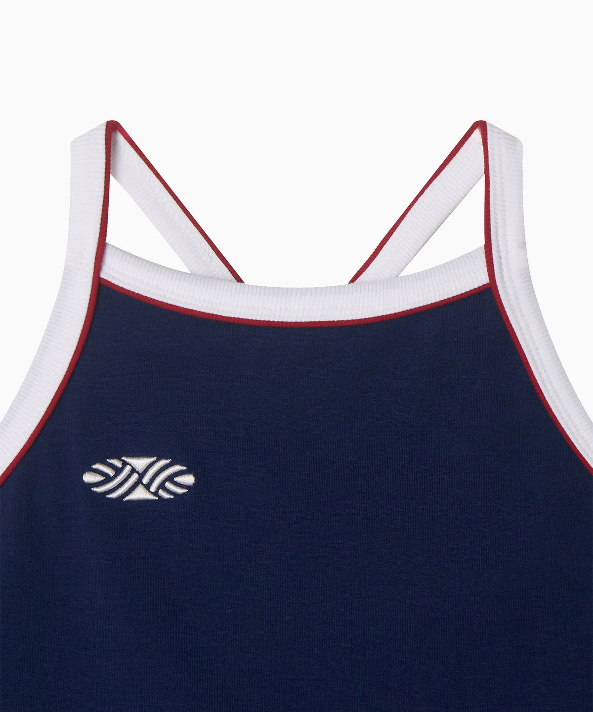 미나수(MENASOO) Y Back Halter Mini Crop Top_Navy