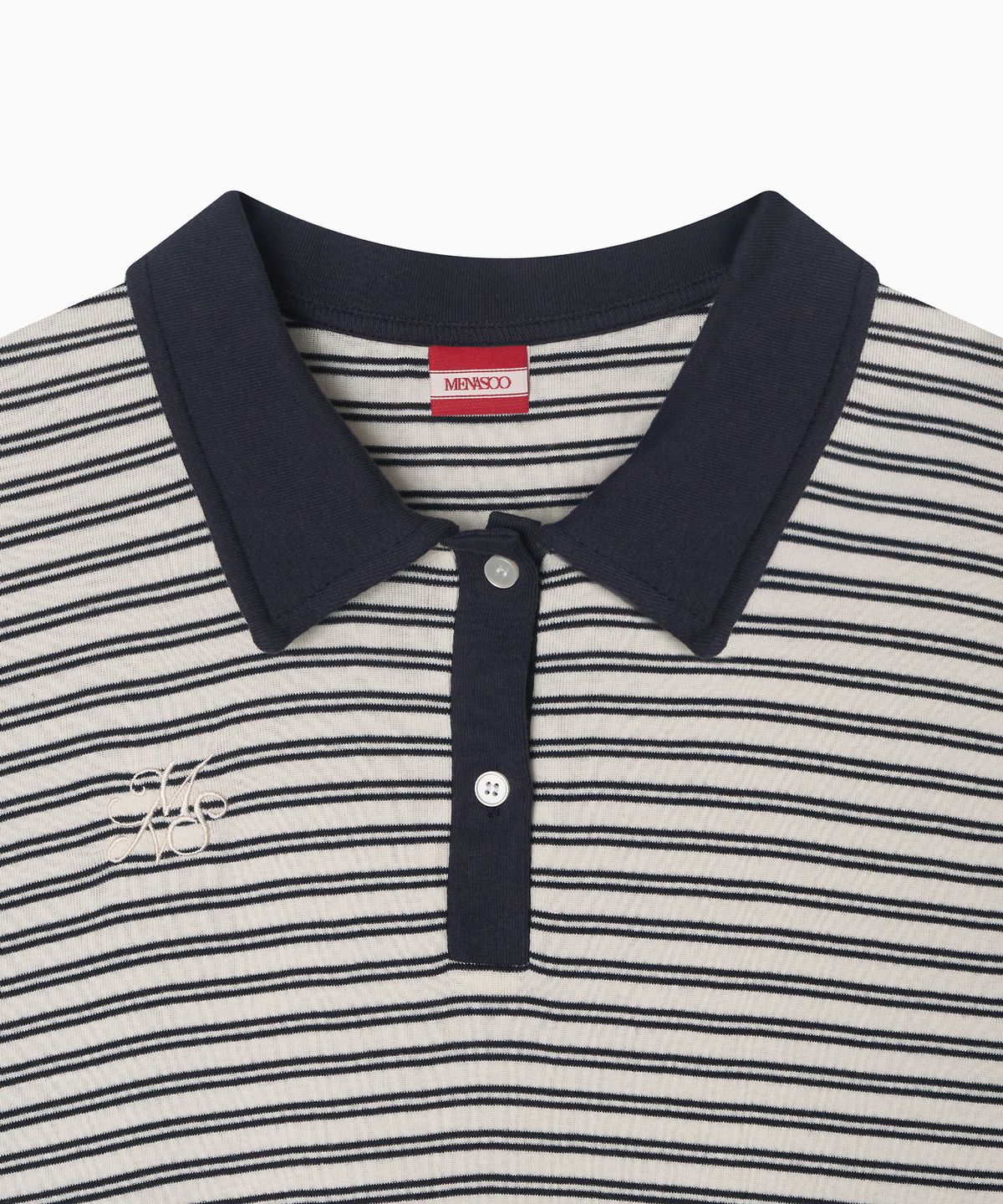 미나수(MENASOO) Color Combination Stripe Sleeveless_Navy