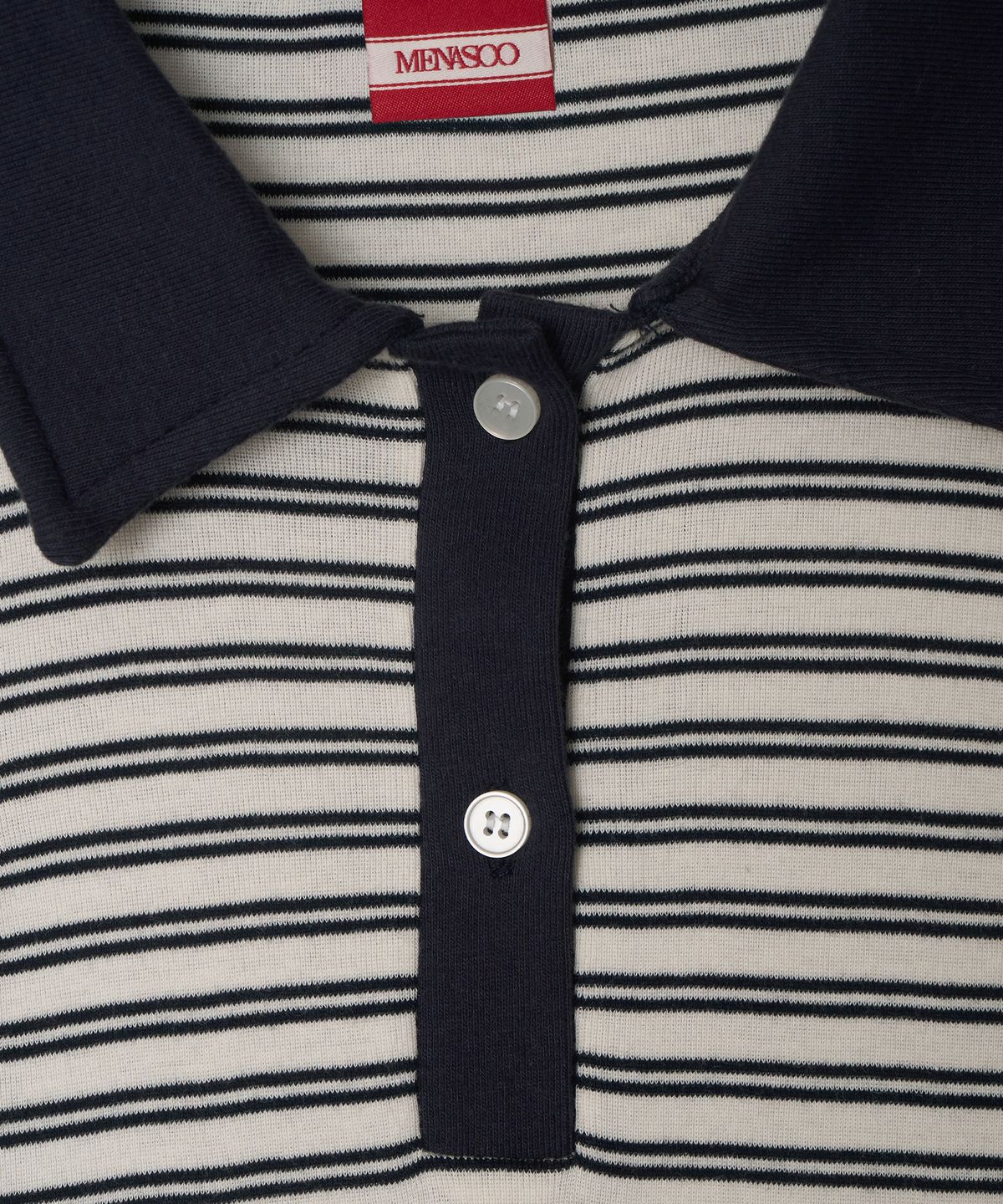미나수(MENASOO) Color Combination Stripe Sleeveless_Navy